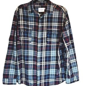 Goodfellow Soft Brushed Cotton Lightweight Flannel Button‎ Down Shirt, Large